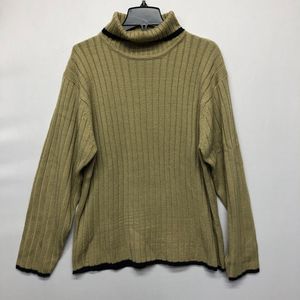 Vintage Ferruche Men Turtleneck Cable Knit Acrylic Sweater Size Large Y2K M102 8